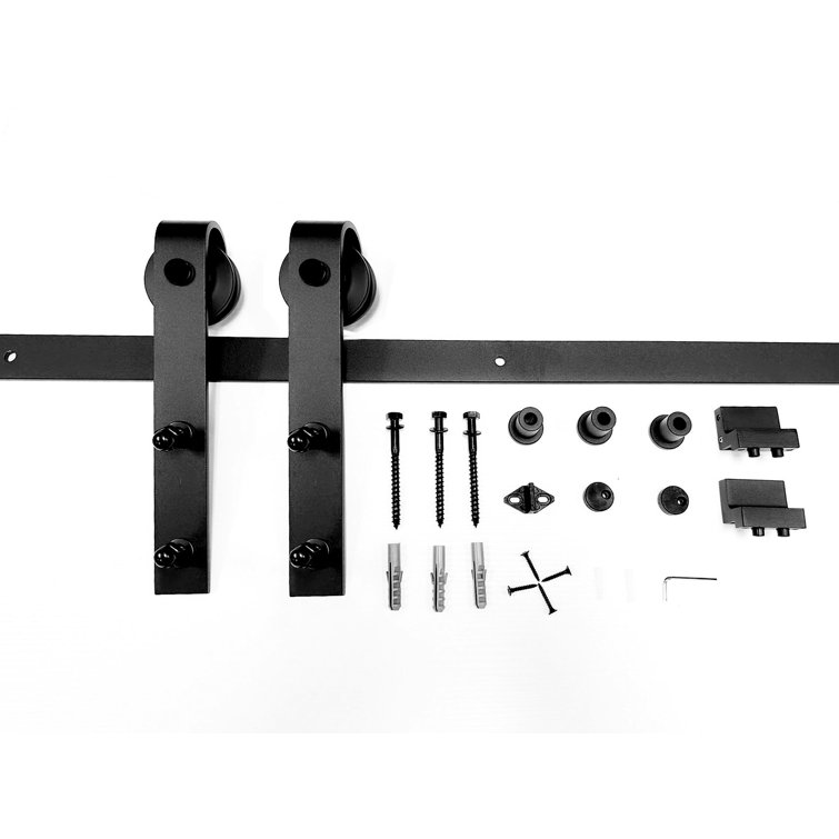 Tesorish Wood and Metal Barn Door with Installation Hardware Kit